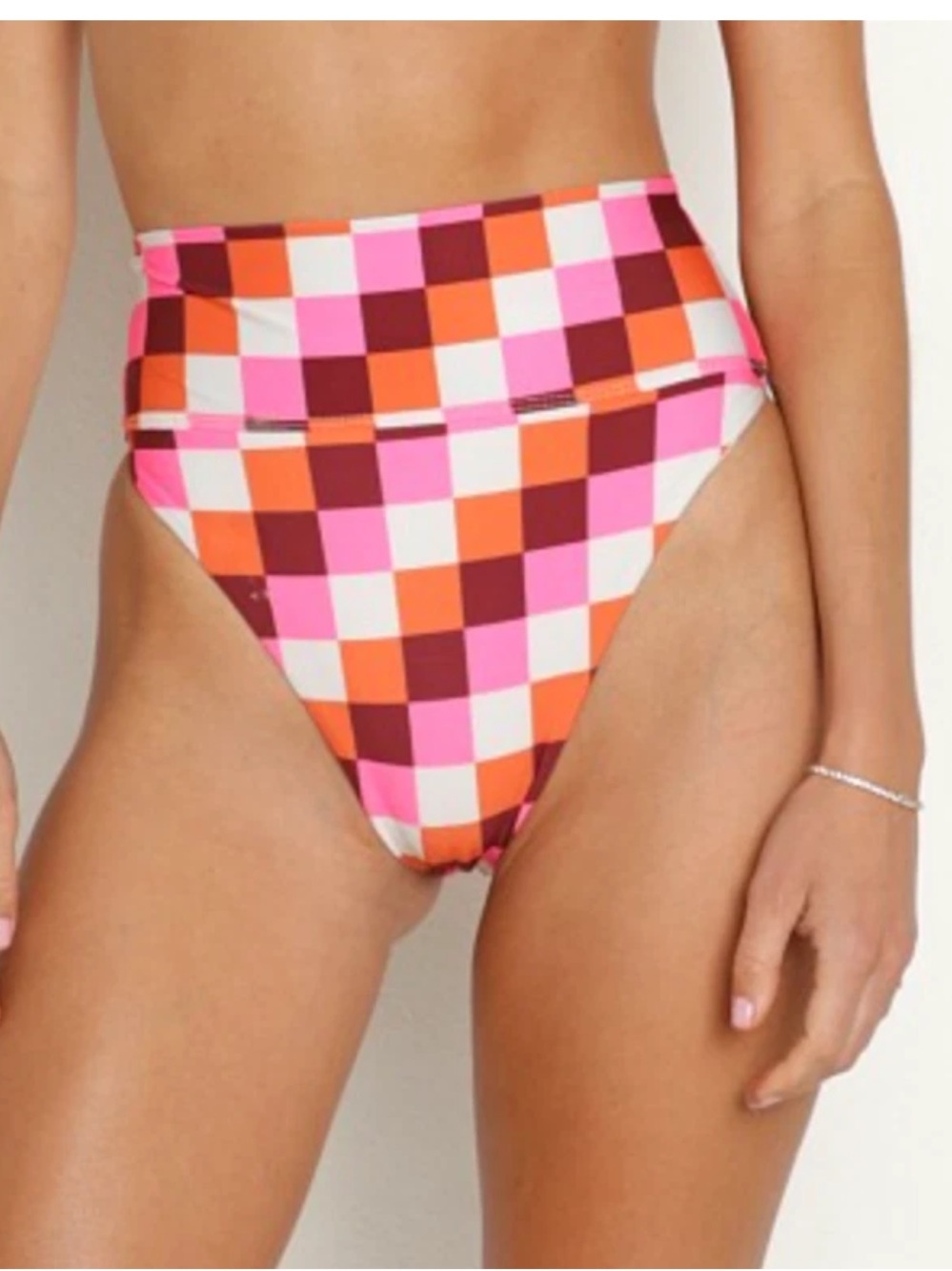 Beach Riot Sangria Checkers Highway Bikini Bottom medium NWT high waisted